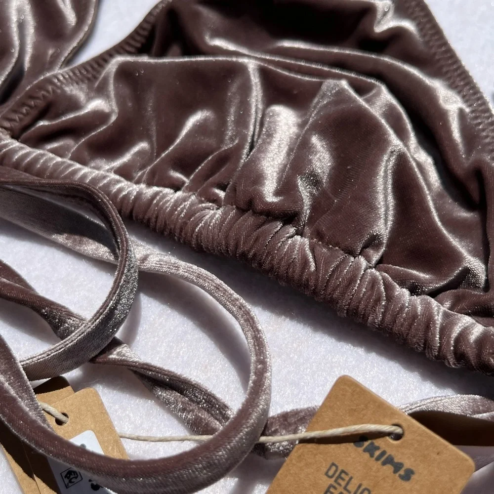 SKIMS Taupe Triangle Bikini Top